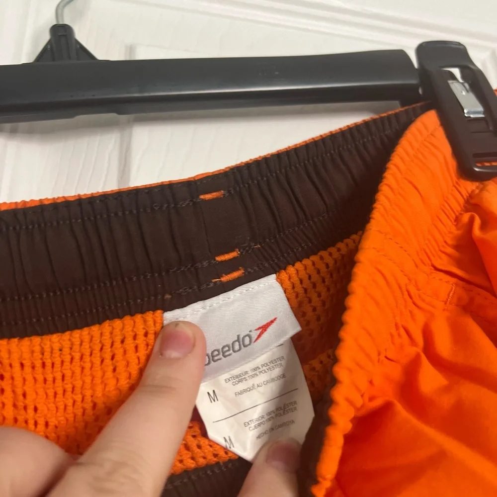 Mens Speedo Brand Swim Trunks Orange Size Medium